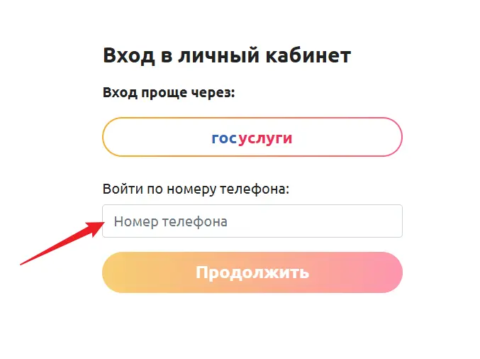 вход по номеру телефона
