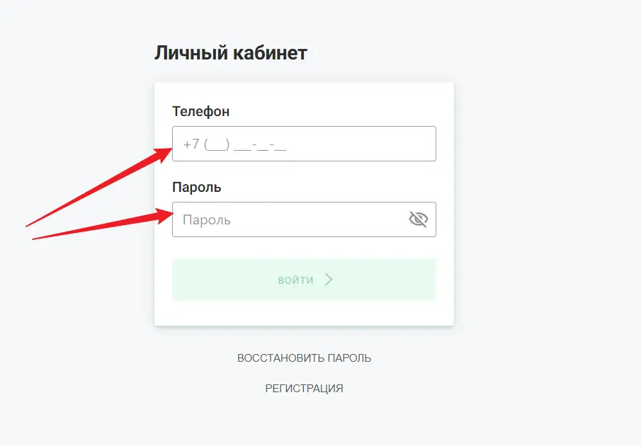 вход по номеру телефона и паролю в кабинет Софтзайм